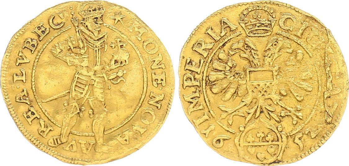 Lübeck Stadt Altdeutschland Lübeck 1 Dukat 1652 ss,leicht gewellt