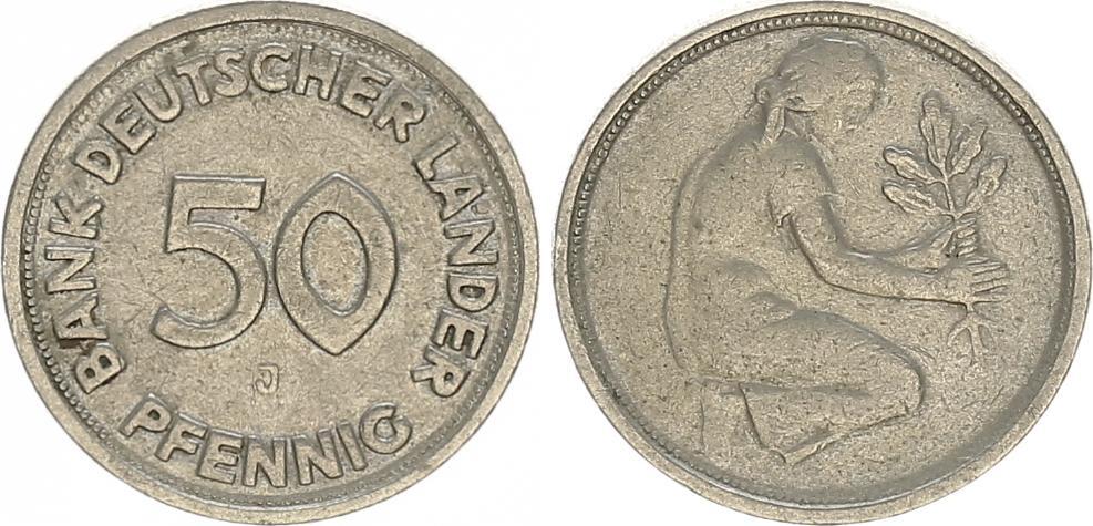 Deutschland 50 Pfennig BDL (ohne Jahr) J Bank d. Länder 50Pf.F J.379 ...