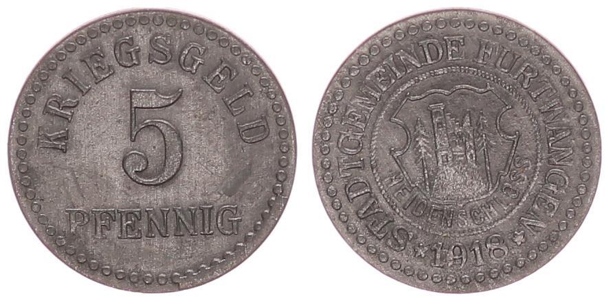 Deutschland 5 Pfennig 1918 Furtwangen ssvz