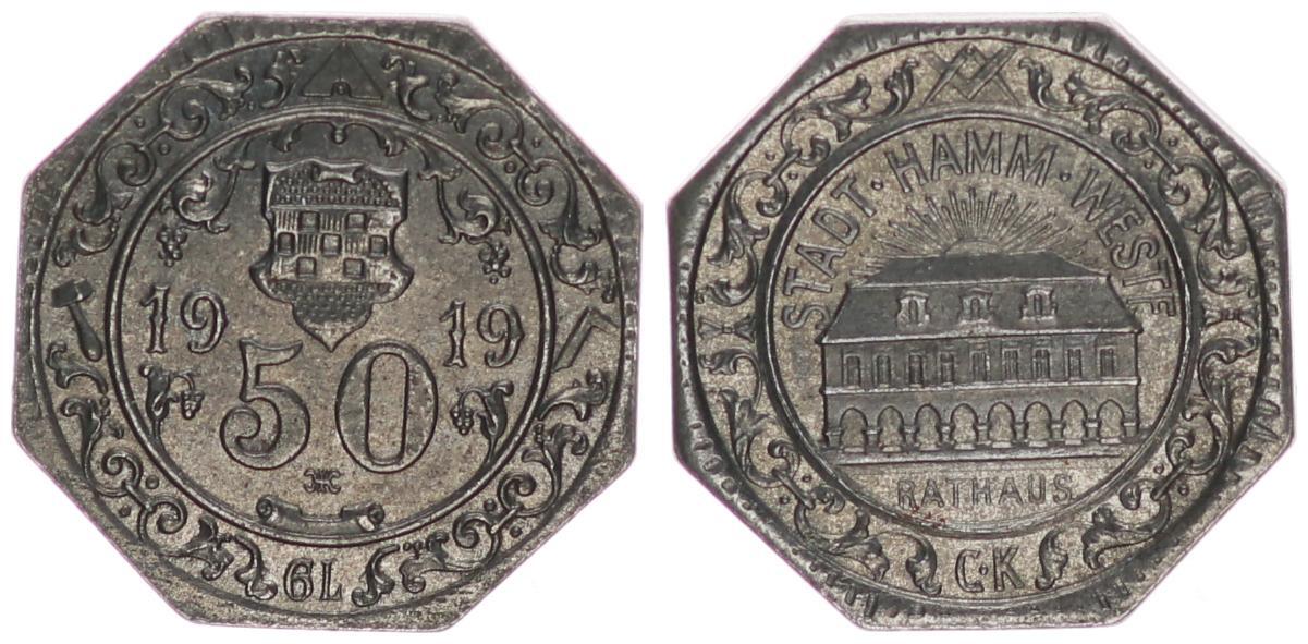 Hamm 50 Pfennig 1919 Vz+ | MA-Shops