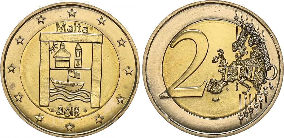 2 Euro 2 € Münze Malta 2018 Kulturerbe prägefrisch 2 Euro 2 € Münze Malta 2018 Kulturerbe prägefrisch