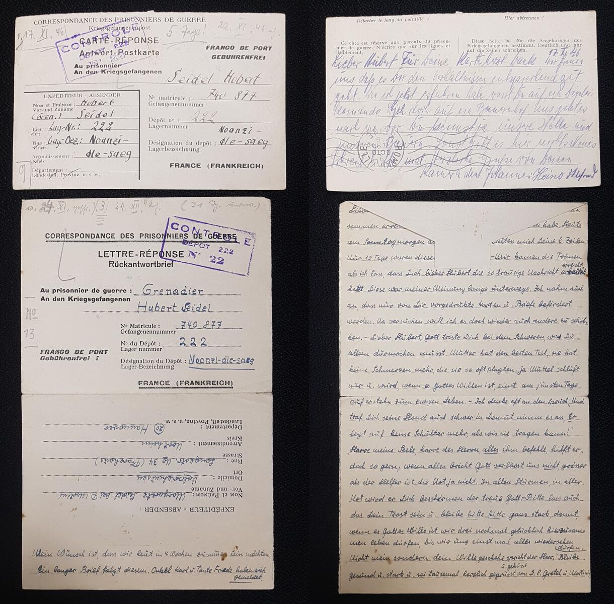 Deutschland 1945 2x Kriegsgefangenenpost guter Zustand