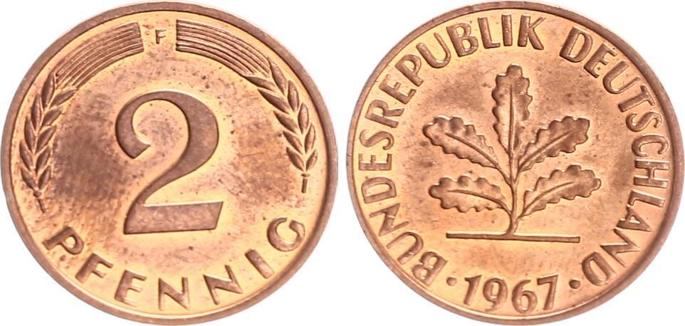 2 Pfennig 1967 F Nicht Magnetisch Wert