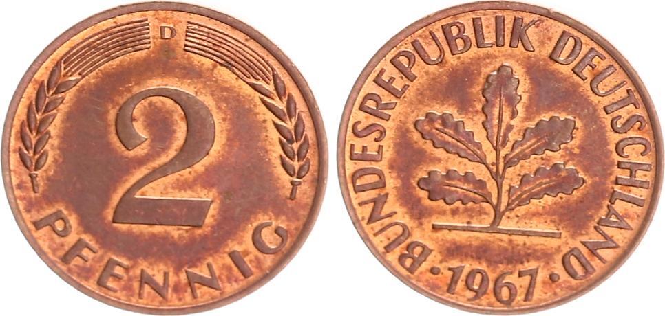 2 pfennig 1967 g wert