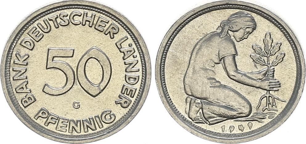 50 Pfennig 1949 G Bundesrepublik Deutschland Wert www.ma-shops.de