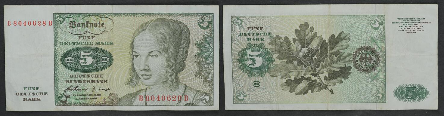 5 Dm Schein 2 Januar 1980 Wert Deutschland - BRD 5 DM - 5 Deutsche Mark 2. Januar 1980 5 DM Banknote
