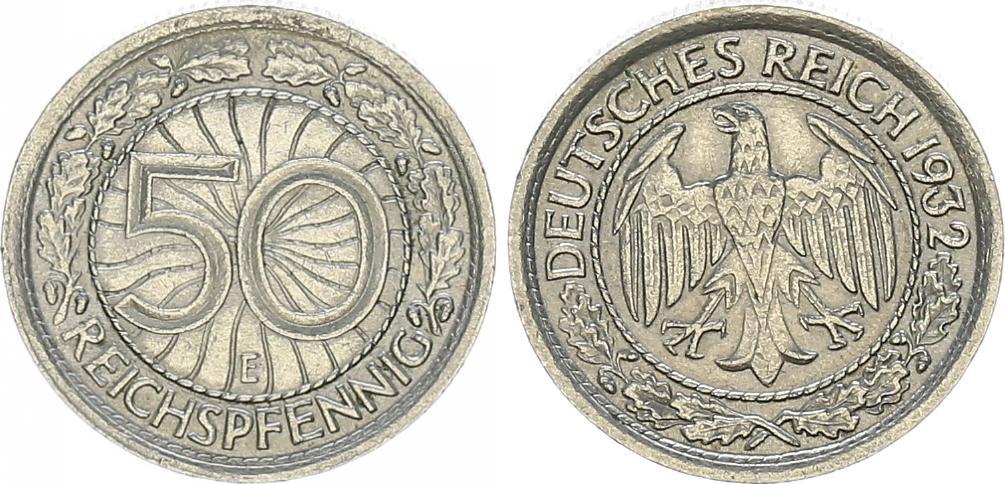 Deutschland - Weimarer Republik Weimar 50 Pfennig 1932 E F.vz | MA-Shops