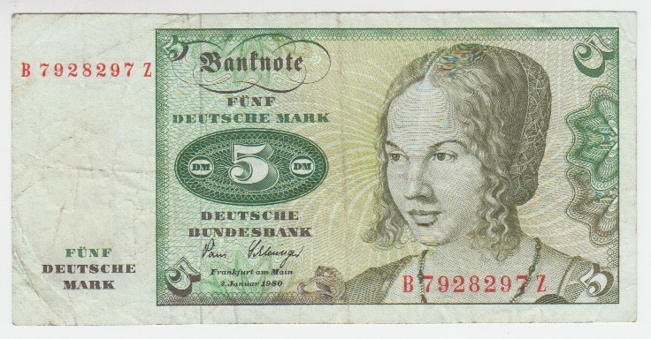 5 Dm Schein 2 Januar 1980 Wert