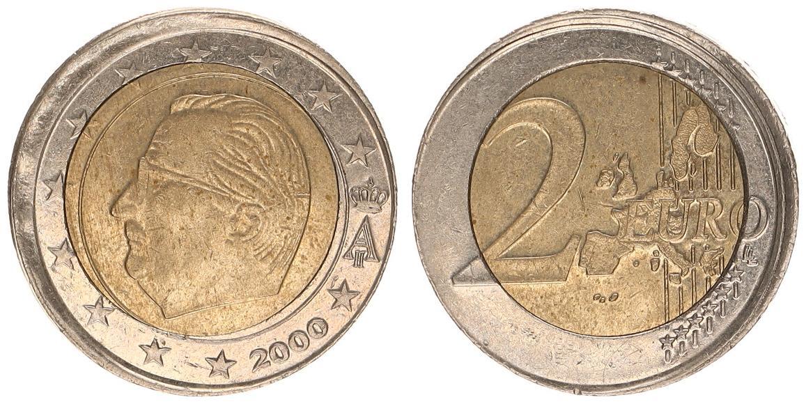 2 Euro Münze Belgien 2000 Fehlprägung Wert www.ma-shops.de