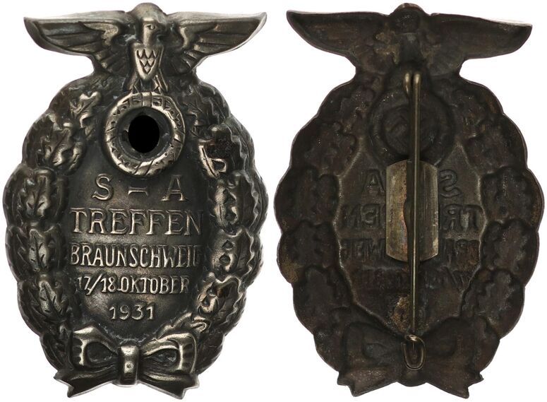3. Reich Orden 12/18.Okt. 31 SA Treffen Braunschweig 1931 ovaler