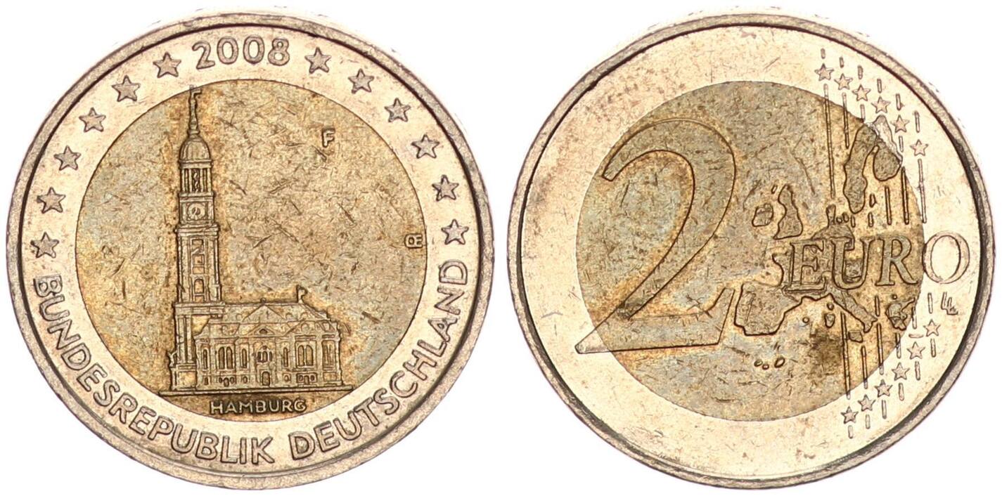 2 Euro Münze Hamburg 2008 Fehlprägung Wert www.ma-shops.de