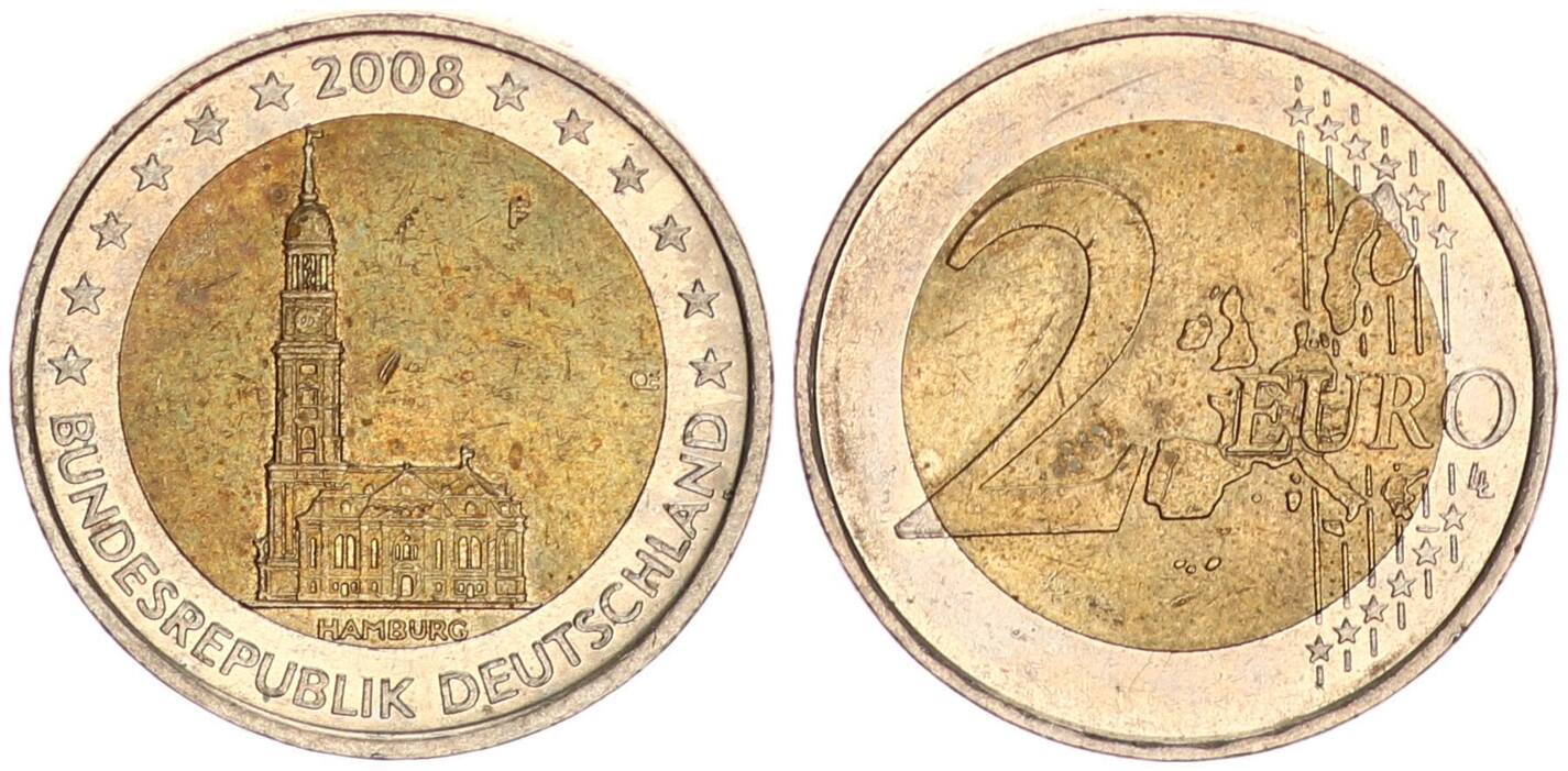 2 Euro Münze Hamburg 2008 Fehlprägung Wert www.ma-shops.de