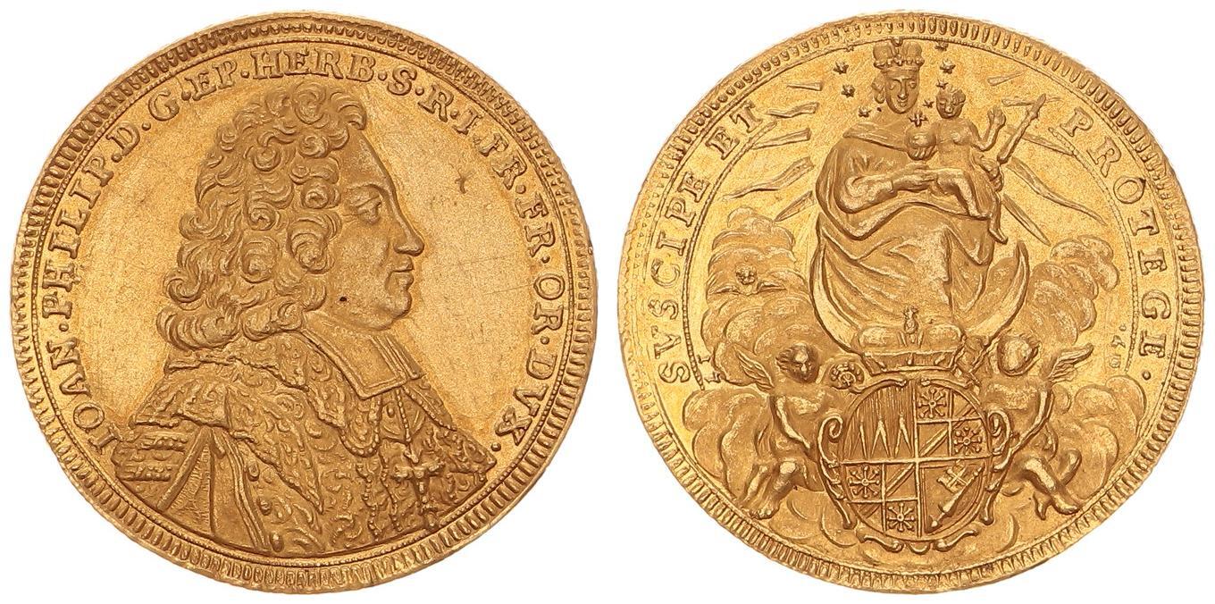 Würzburg Bistum Würzburg 3 Dukaten 1707 Johann Philipp von Greiffenklau