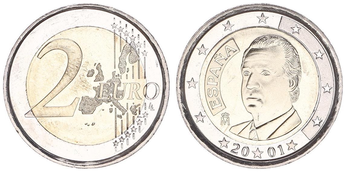 2 Euro Münze Mit Blume 2001 Wert Spanien 2 Euro Kursmünze 2001 prägefrisch | MA-Shops