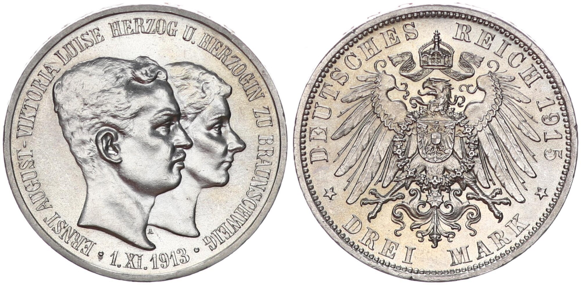 Deutsches Kaiserreich Braunschweig Braunschweig ohne Lüneburg 3 Mark