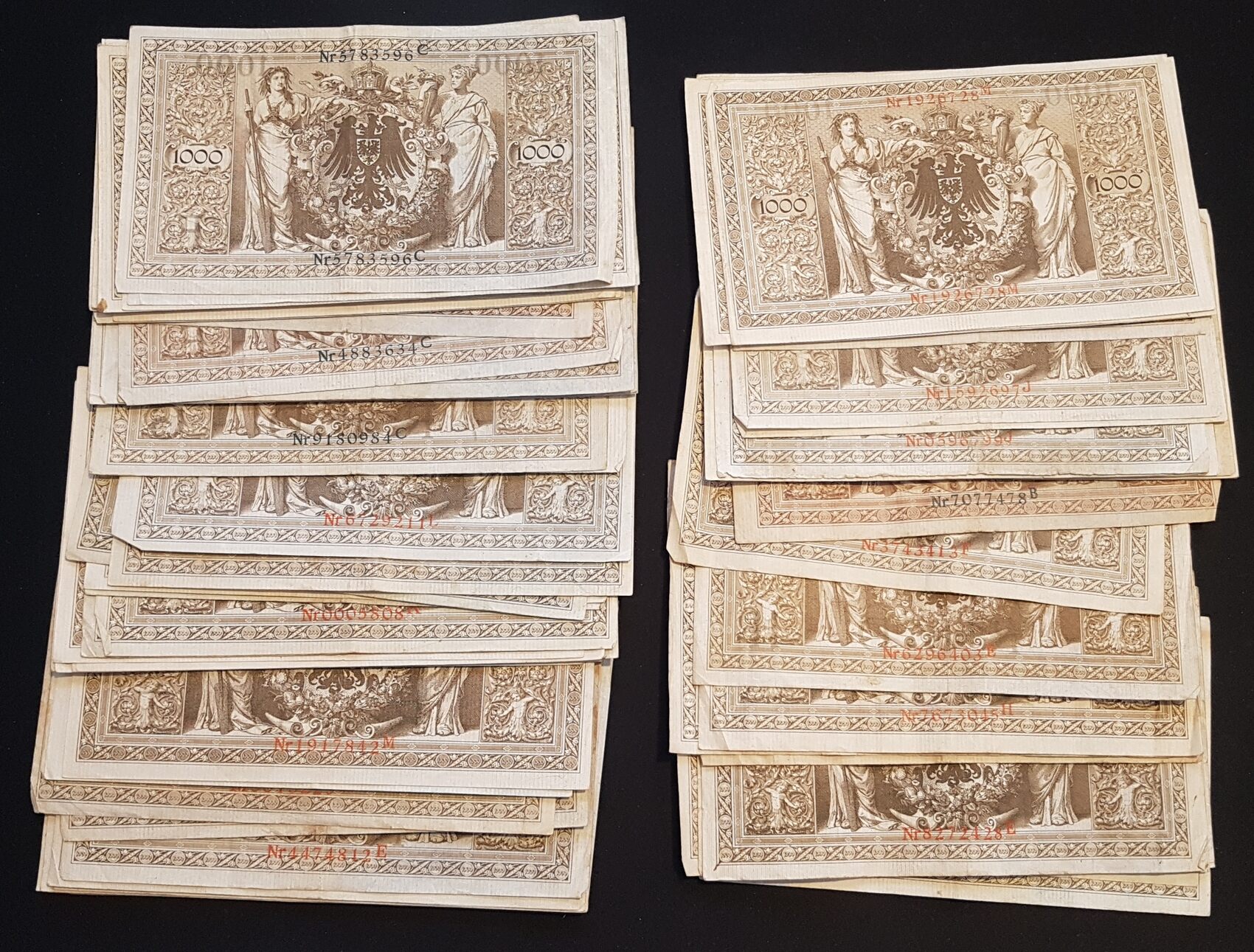 Deutschland Lot ca. 1910 100x 1000 Reichsmark gebraucht Deutschland Lot ca. 1910 100x 1000 Reichsmark gebraucht
