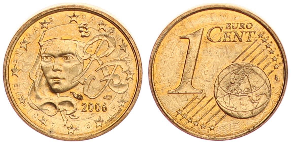 Frankreich Zentral Afrika 1 Cent überprägt ZentralAfrikanische Münze