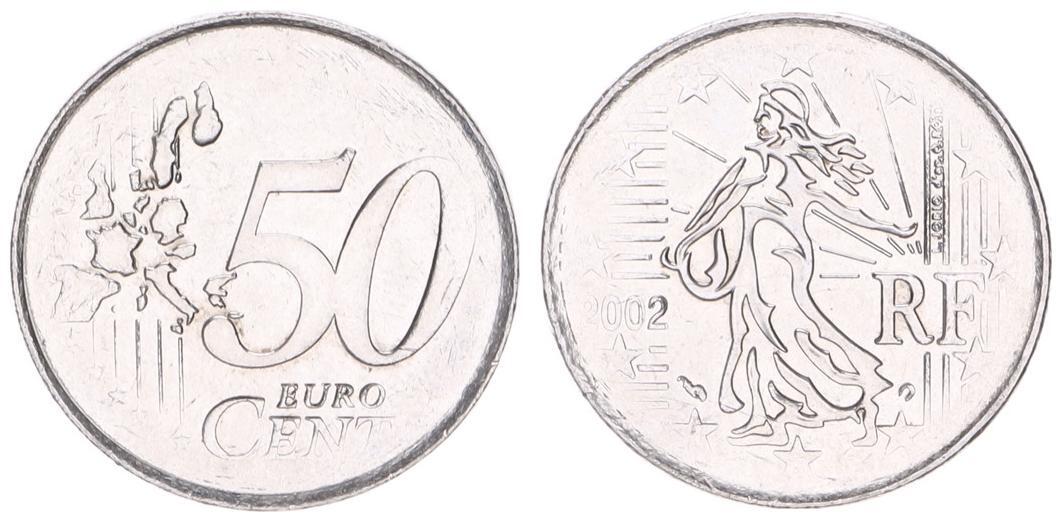 50 Cent Frankreich Fehlpragung