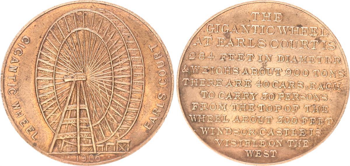 England Medaille 1906 Gigantic Wheel Earls Court vz
