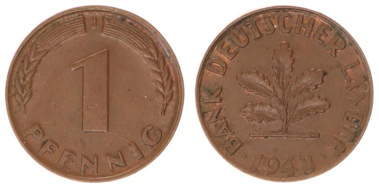 1 Pfennig Bank Deutscher Länder 1948 Wert www.ma-shops.de