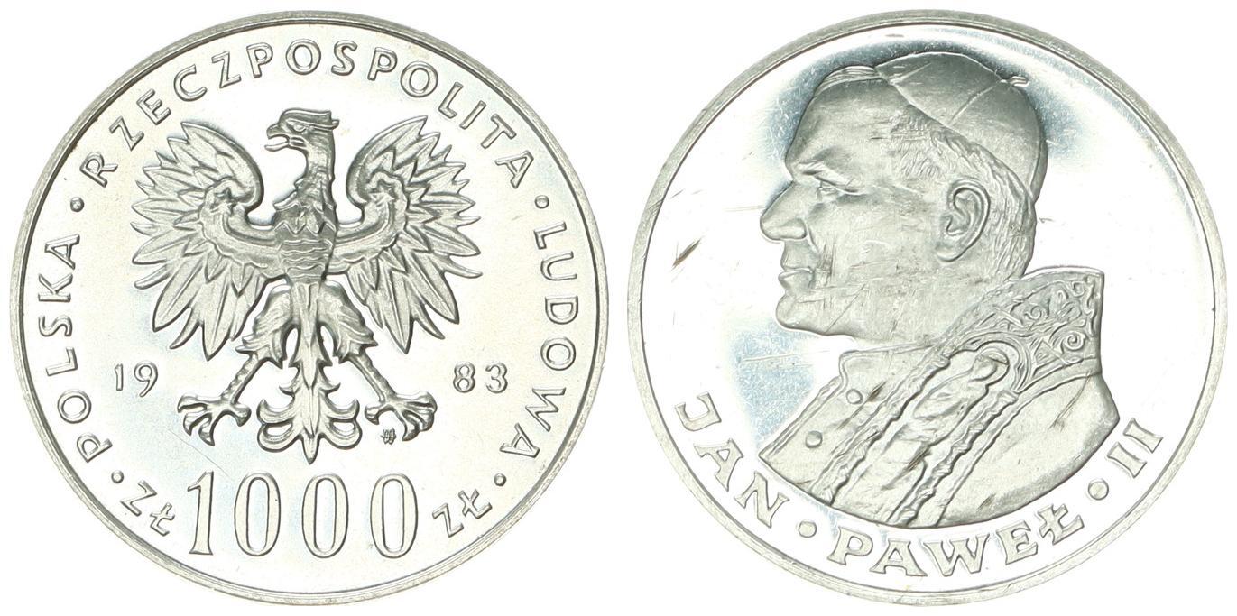 1 000 Zlotych 1983 Polen 1 000 Zloty Papst Paul II Vz MA Shops 1-000-zlotych-1983-polen-1-000-zloty-papst-paul-ii-vz-ma-shops
