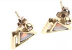585 Gold Ohrstecker mit kleinem Diamant und Opal -
