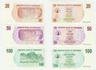 Zimbabwe Lot: vesch Geldscheine Zimbabwe Lot: verschiedene Geldscheine -