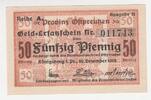 Königsberg, Ostpreußen 50 Pfennig-Schein Provinz, Reihe A, Ausgabe II -