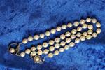 835 Silber Verschluss Perlen Kette, 52cm lang,33g -
