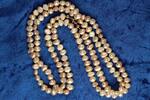 Silber vergoldet Verschluss Perlen Kette, 90cm lang,48g -