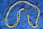 835 Silber Verschluss Perlen Kette, 38cm lang,10g -