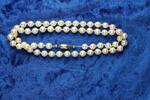 925 Silber Verschluss Perlen Kette, 52cm lang, 27g -