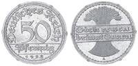 Deutschland / Weimar / Inflationszeit 50 Pfennig Probe in Aluminium,Rand Glatt mit 6 Erhöhungen, kein Riffelrand -