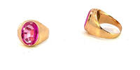 585 Gold Ring mit pinken Stein, 14K Gold, 6,4g, Ringgröße 53 -