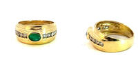585 Gold Ring mit Smaragd und Diamanten Ringgroße 55-56 -