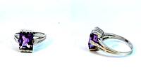 585 Gold Ring mit Amethyst, Weißgold, Ringgröße 56 -