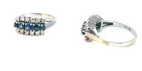 585 Gold Ring mit Diamanten und blau Saphiren Ringgröße 50-51 -