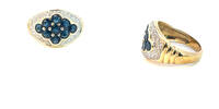 585 Gold Ring mit Saphir und Diamanten Ringgröße 52-53 -