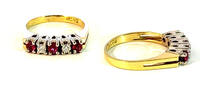 585 Gold Ring mit Rubinen und Diamanten (0,03Karat), Ringgröße 48 -
