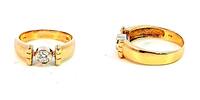 585 Gold Ring mit Diamant (0,25 Karat), Ringgröße 59 -