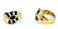 Gold 585 Ring mit Saphir Stein, 4,6g, Ringgröße 51 -