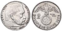 3. Reich - Deutschland 2 Mark Paul von Hindenburg besseres Jahr -
