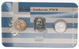 Griechenland 2 Euro und versilbert Medaille Euro Sondersatz Athen Diskuswerfer -