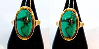 585 Gold Ring mit türkisen Stein, 4,5g, Ringgröße 53 -