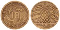 Deutschland / Weimar 10 Pfennig Fehlprägung: Stempelausbruch -