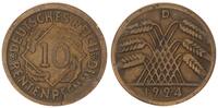 Deutschland / Weimar 10 Pfennig Fehlprägung: Stempelausbruch -