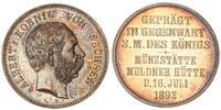 Sachsen - Deutsches Kaiserreich Silbermedaille in 2 Mark Größe J. 126 Silber 2 Mark 1892 E auf den Münzbesuch des Königs -