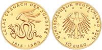 Deutschland / Eurowährung 10 Euro 10 Euro Lucas Cranach 2015 Münzzeichen G vergoldet -