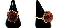 585 Gold Ring mit braunem Stein, 5g, Ringgröße 52 -