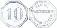 Deutschland 10 Pfennig Panzerschiff Admiral Scheer 10 Pfennig Schiffsgeld Kantine, seltenes Nominal -